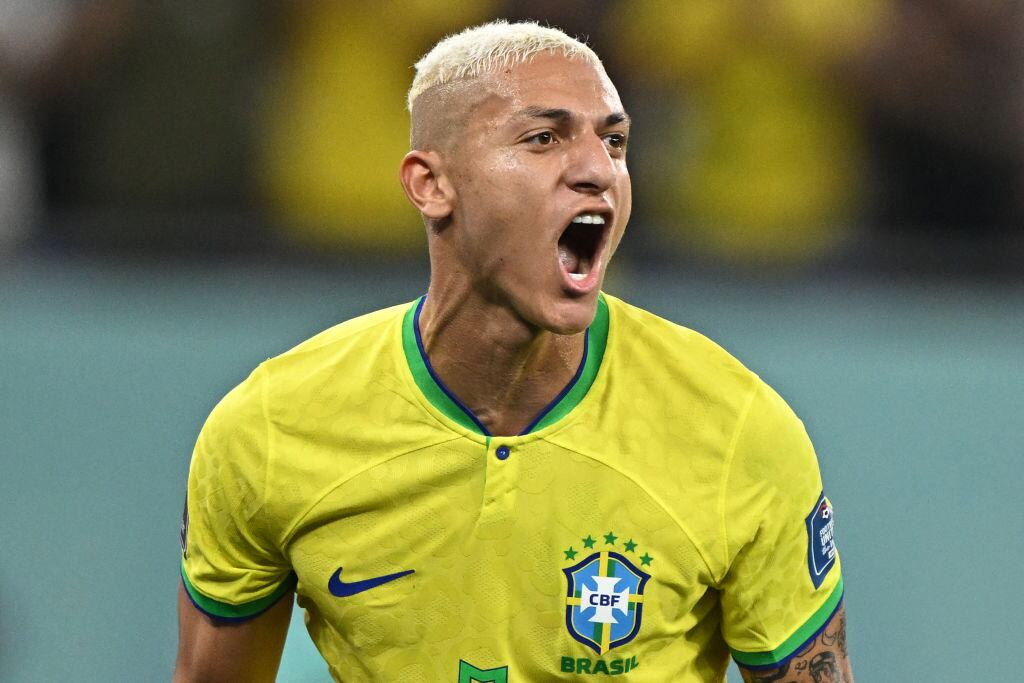 Richarlison, jugador de la Selección de Brasil en el Mundial de Qatar 2022. Foto: MANAN VATSYAYANA/AFP via Getty Images