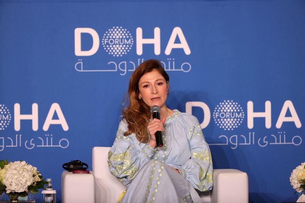 Viceministra de Exteriores de Ucrania Emine Dzhaparova (Photo by KARIM JAAFAR / AFP) (Photo by KARIM JAAFAR/AFP via Getty Images)