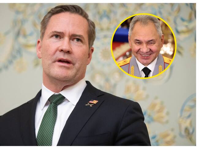 Mike Waltz y Serguéi Shoigú. Foto: AUL LOEB/POOL/AFP via Getty Images).