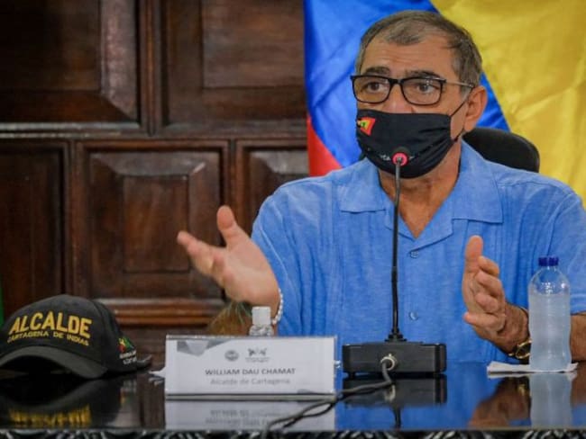 William Dau, alcalde de Cartagena, junto a parte de su gabinete. Crédito: Cortesía.