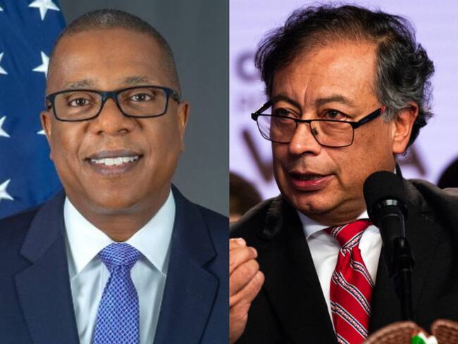 Brian Nichols y Gustavo Petro. Foto: X @WHAAsstSecty / (Photo by Sebastian Barros/NurPhoto via Getty Images)