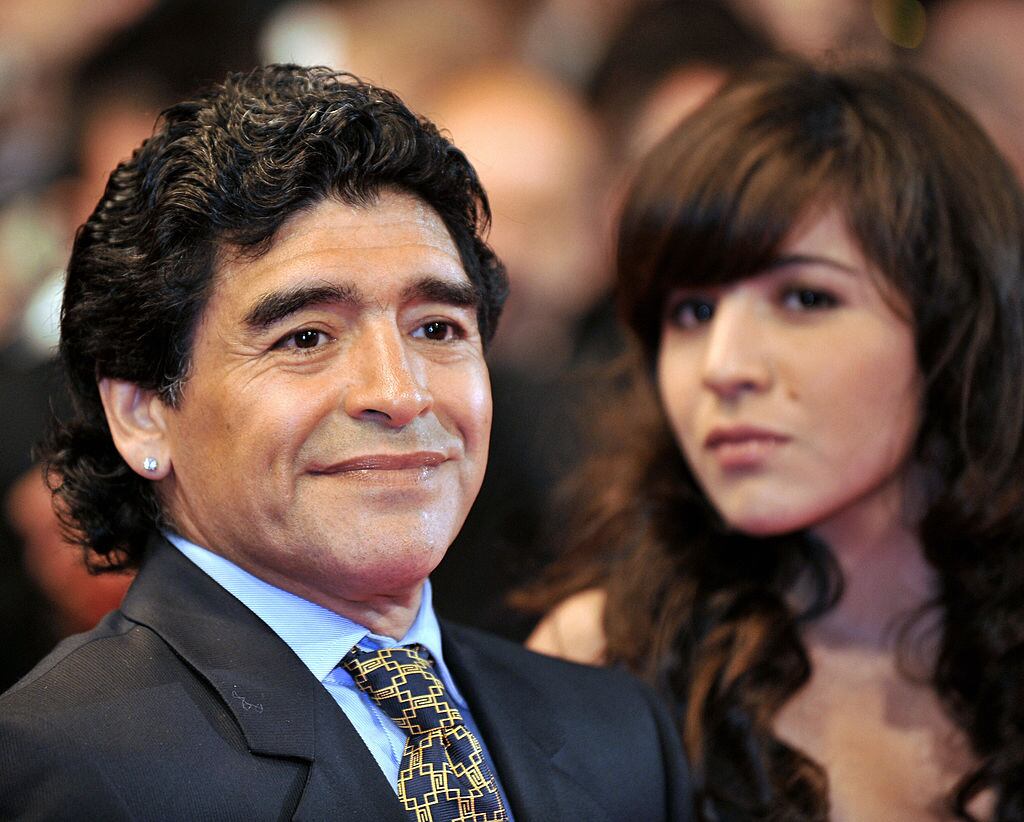 Diego Maradona y su hija Gianinna Maradona. Fotos: Getty Images