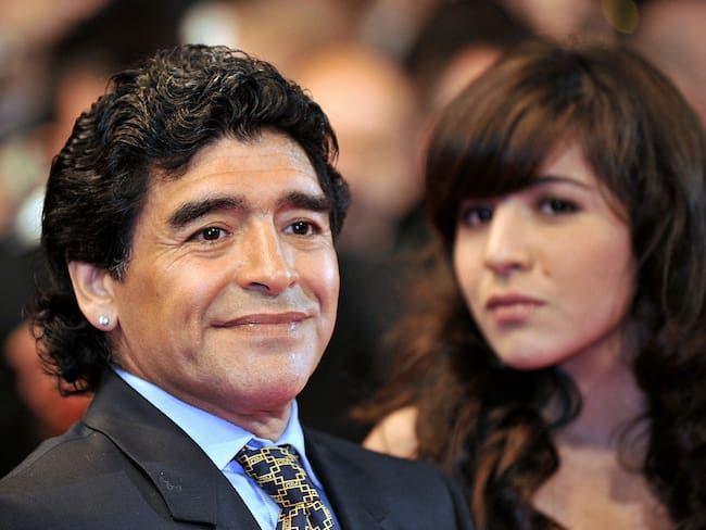 Diego Maradona y su hija Gianinna Maradona. Fotos: Getty Images