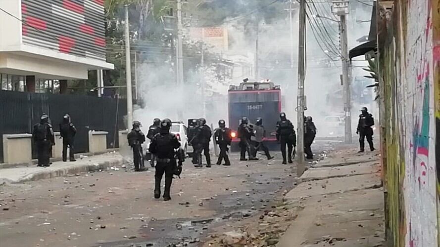 Protestas estudiantiles terminaron en disturbios en Popayán . Foto: Javier Astaiza