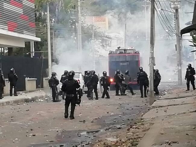 Protestas estudiantiles terminaron en disturbios en Popayán . Foto: Javier Astaiza