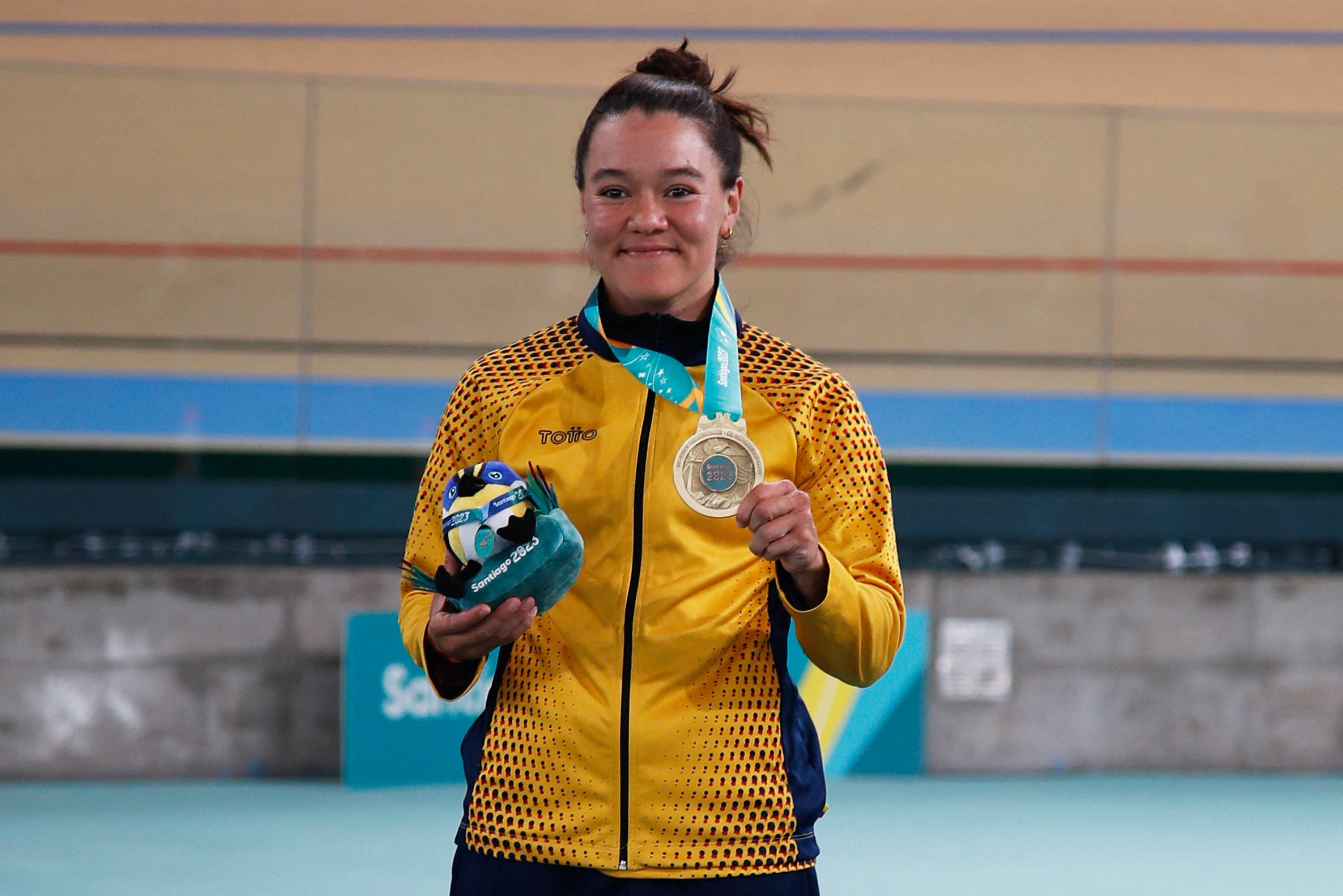 Martha Bayona ganó la medalla de oro en keirin. (Photo by Javier TORRES / AFP) (Photo by JAVIER TORRES/AFP via Getty Images)