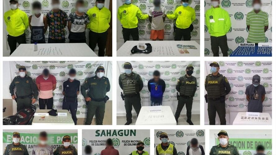 Redada deja 13 personas capturadas en el departamento de Córdoba.Foto:prensa Policía.