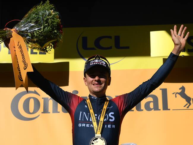 Thomas Pidcock, ganador de la etapa 12 en el L'Alpe d'Huez del Tour de Francia. (Photo by Alex Broadway/Getty Images)