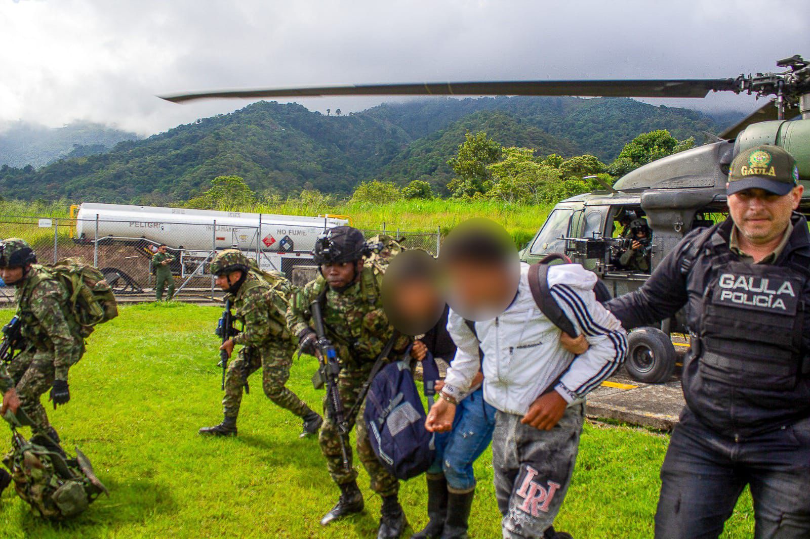 Captura de integrantes del esquema de seguridad de alias 'Marcos'. Foto: Suministrada
