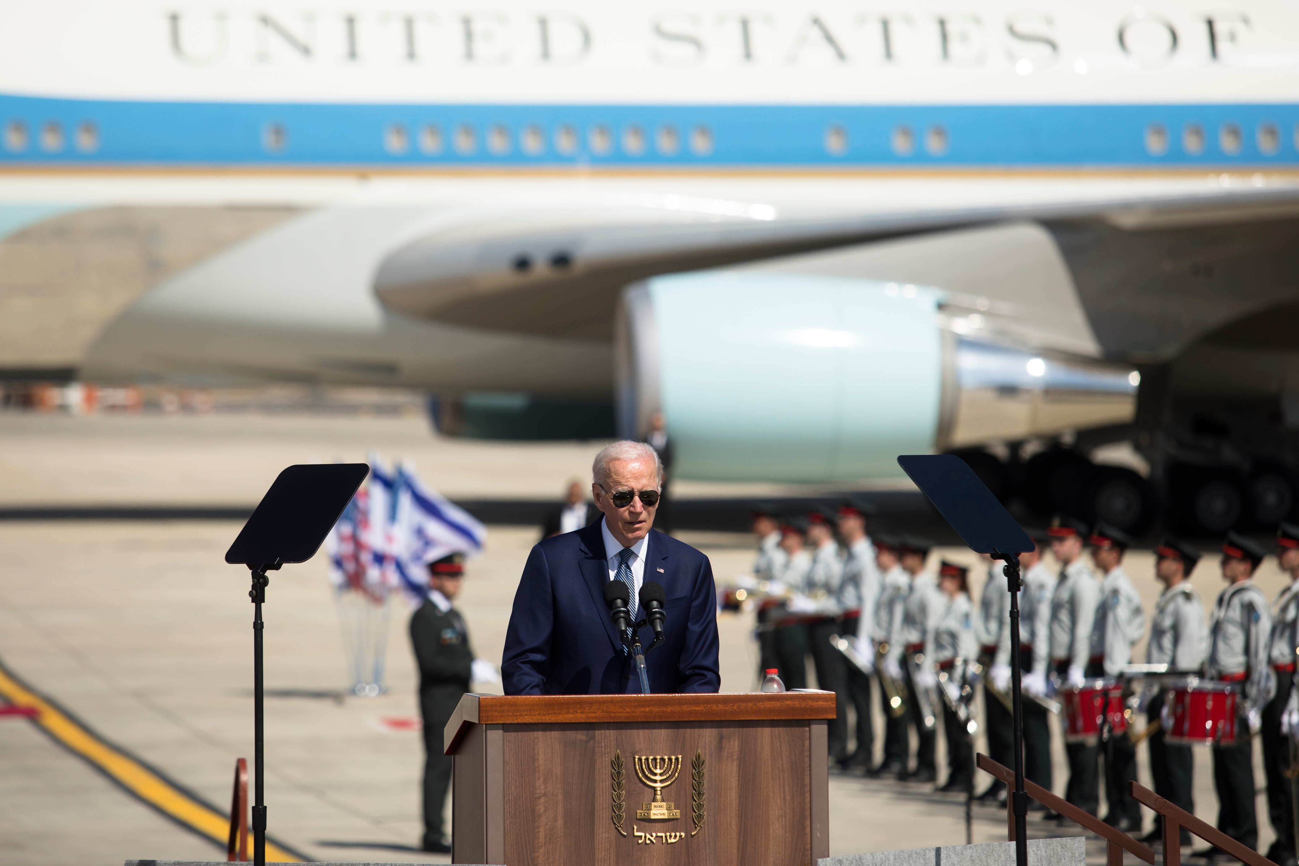 Joe Biden, presidente de Estados Unidos, en su visita por Oriente Medio. (Photo by Amir Levy/Getty Images)