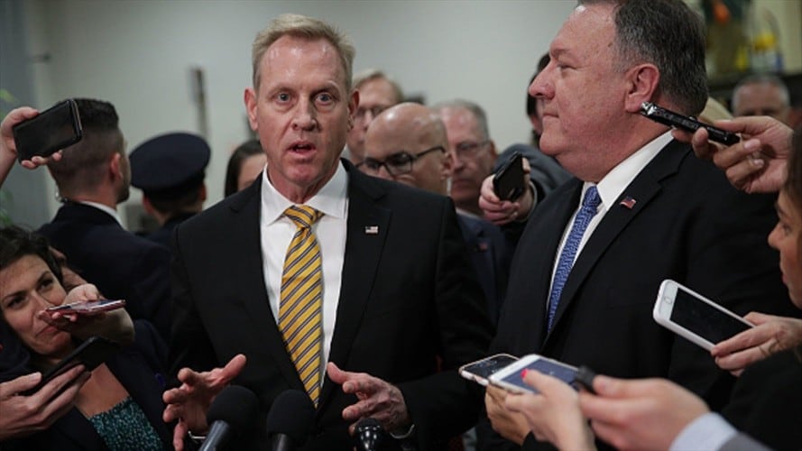 El jefe del Pentágono, Patrick Shanahan, y el secretario de Estado de Estados Unidos, Mike Pompeo. Foto: Getty Images