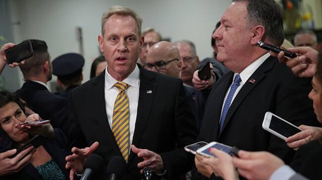 El jefe del Pentágono, Patrick Shanahan, y el secretario de Estado de Estados Unidos, Mike Pompeo. Foto: Getty Images