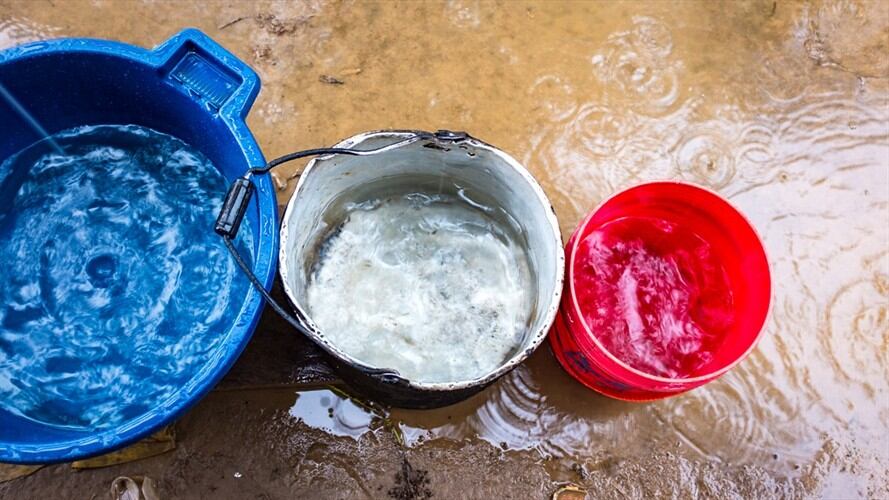 Feligreses beben "agua bendita" de balde en que pastor se bañó en ropa interior. Foto: Getty Images/ Alexandre Morin-Laprise