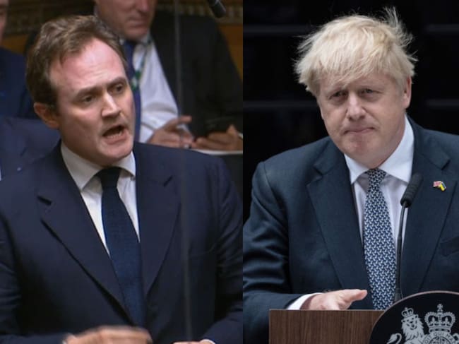Tom Tugendhat y Boris Johnson. Fotos: GettyImages