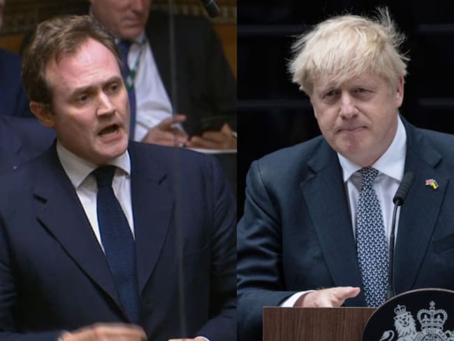 Tom Tugendhat y Boris Johnson. Fotos: GettyImages