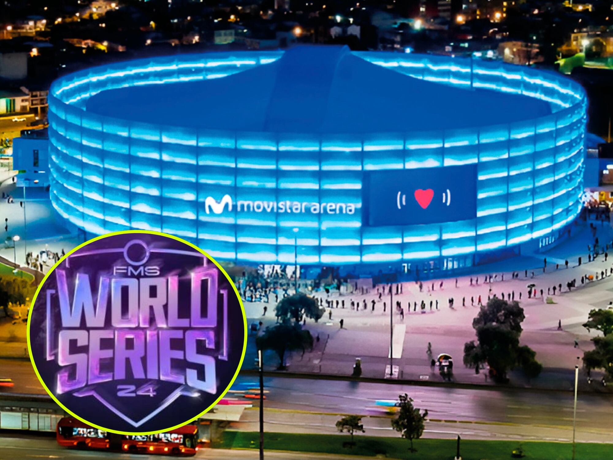 Movistar Arena. I Foto: Pagina web del Movistar Arena. Logo de World Series. I Foto: Alcaldía Mayor de Bogotá.