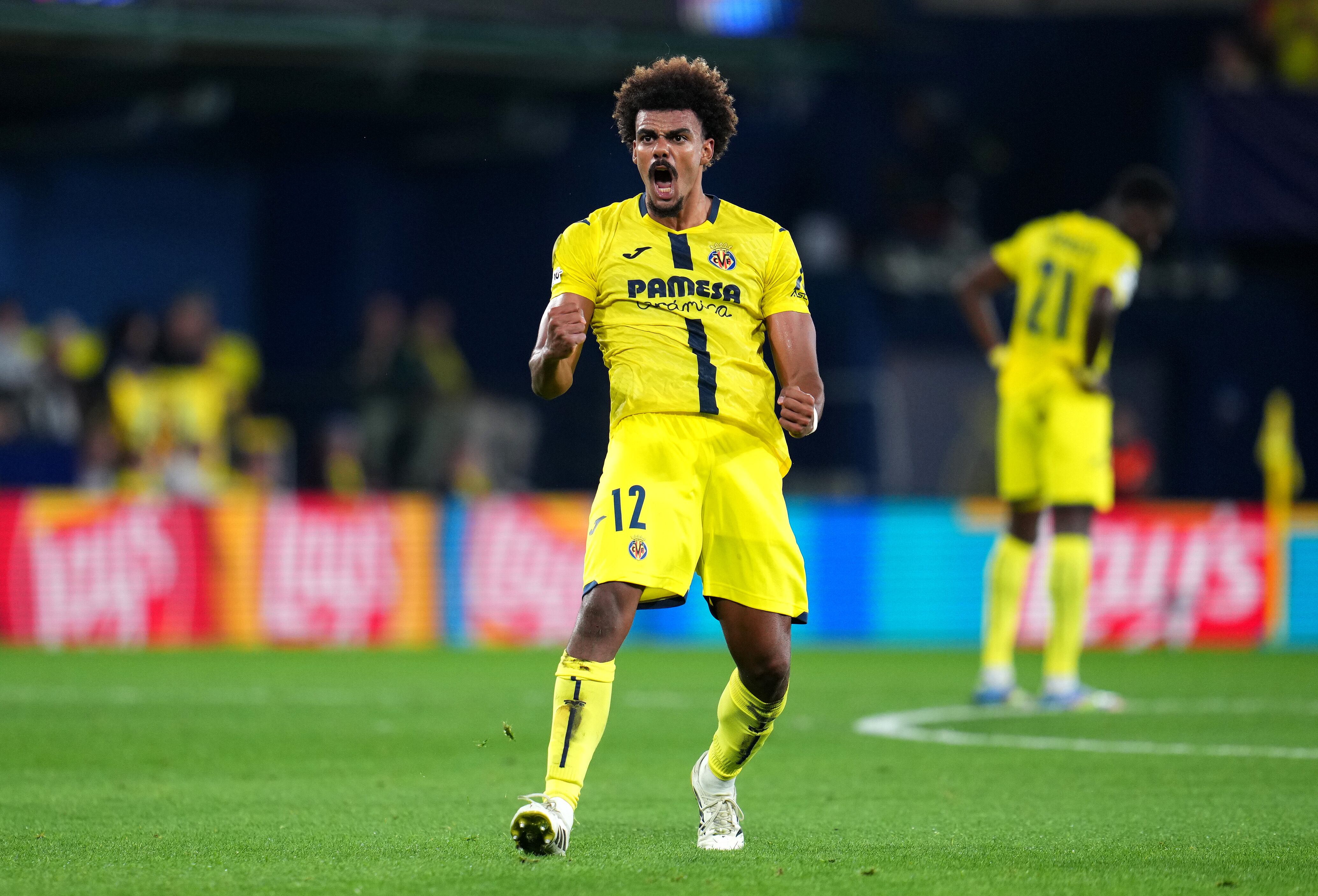 Renato Veiga celebra su gol ante la Juventus por Champions League. FOTO: Aitor Alcalde/Getty Images