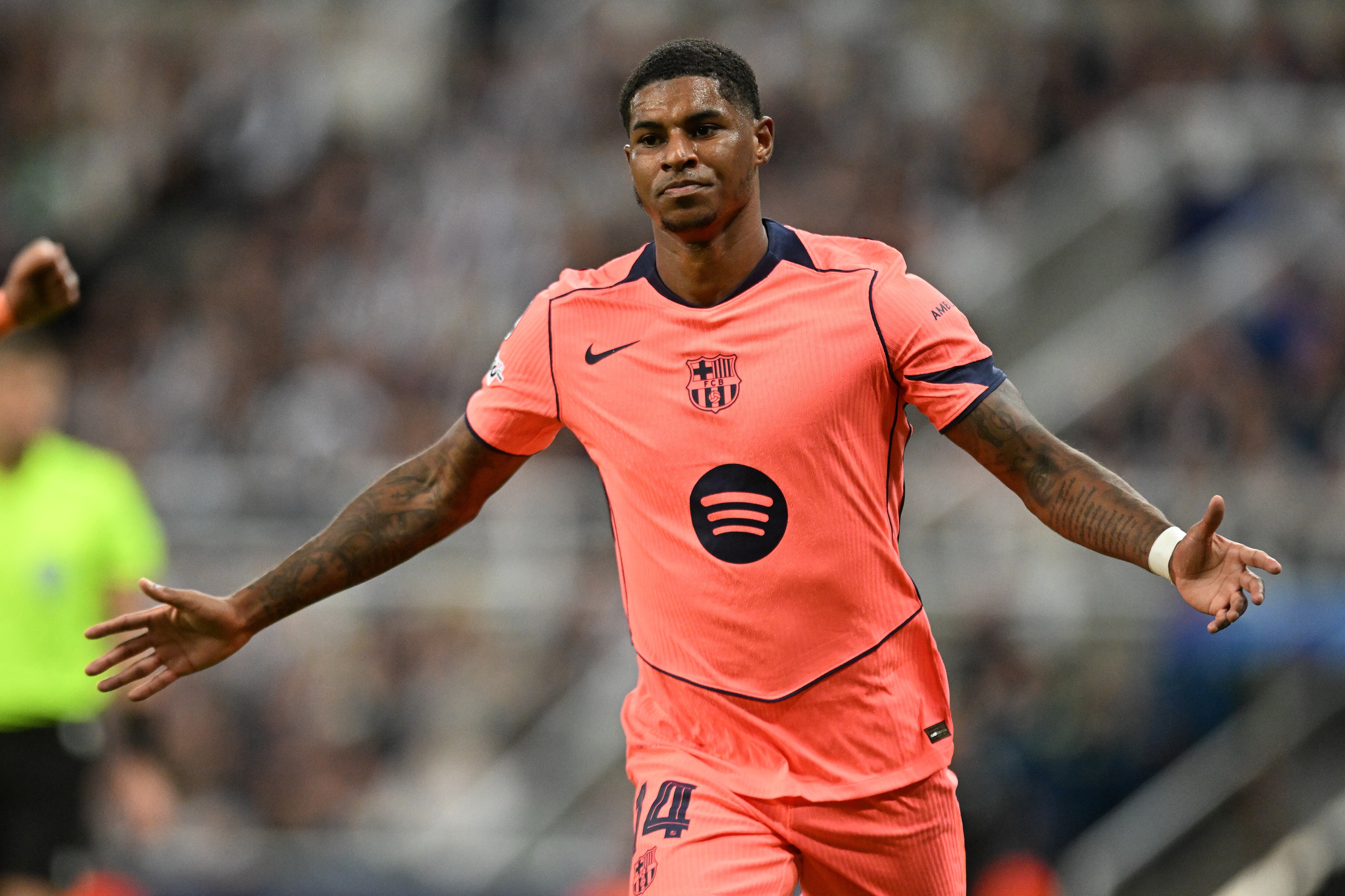 Marcus Rashford celebra su gol ante el Newcastle por Champions League. FOTO: Ben Roberts - Danehouse/Getty Images