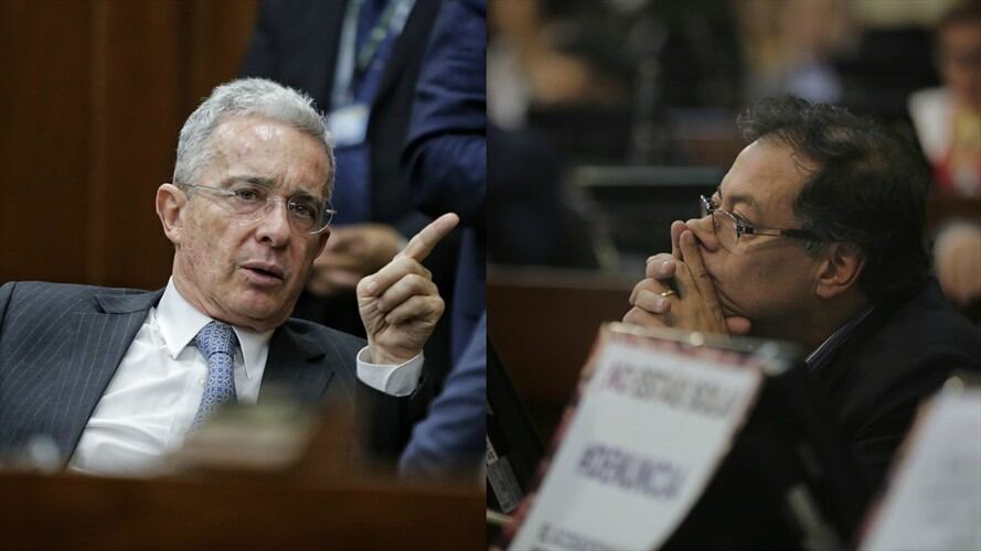 Álvaro Uribe y Gustavo Petro. Foto: Colprensa