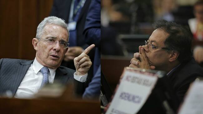 Álvaro Uribe y Gustavo Petro. Foto: Colprensa