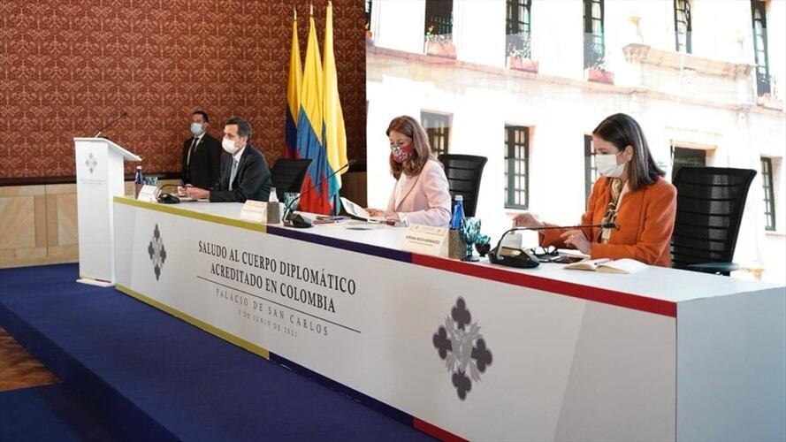 Marta Lucía Ramírez se reunió con el cuerpo diplomático acreditado en Colombia. Foto: Cortesía Vicepresidencia
