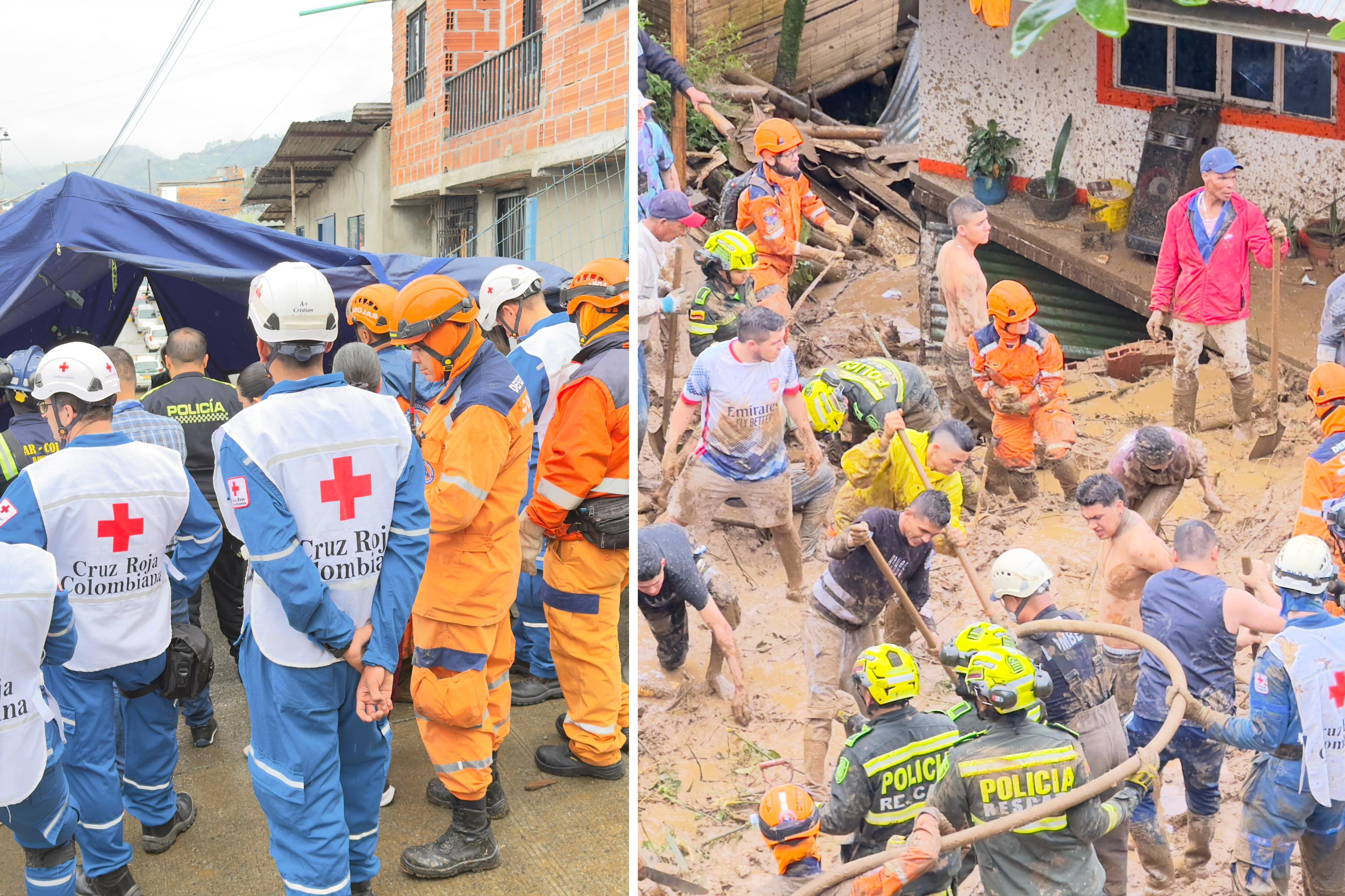 Deslizamiento de tierra Pueblo Sol Bajo, Dosquebradas. Foto: cortesía Alcaldía de Dosquebradas