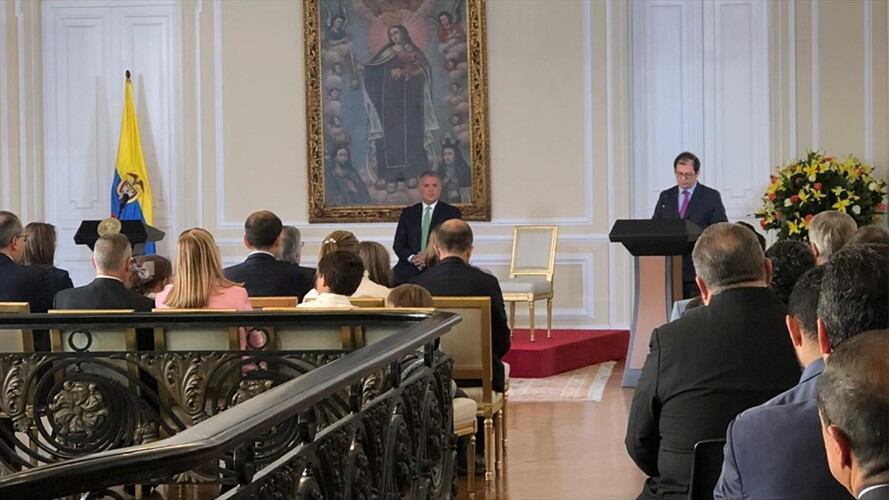 El presidente Iván Duque posesionó al nuevo fiscal general Francisco Barbosa. Foto: María Kamila Correa
