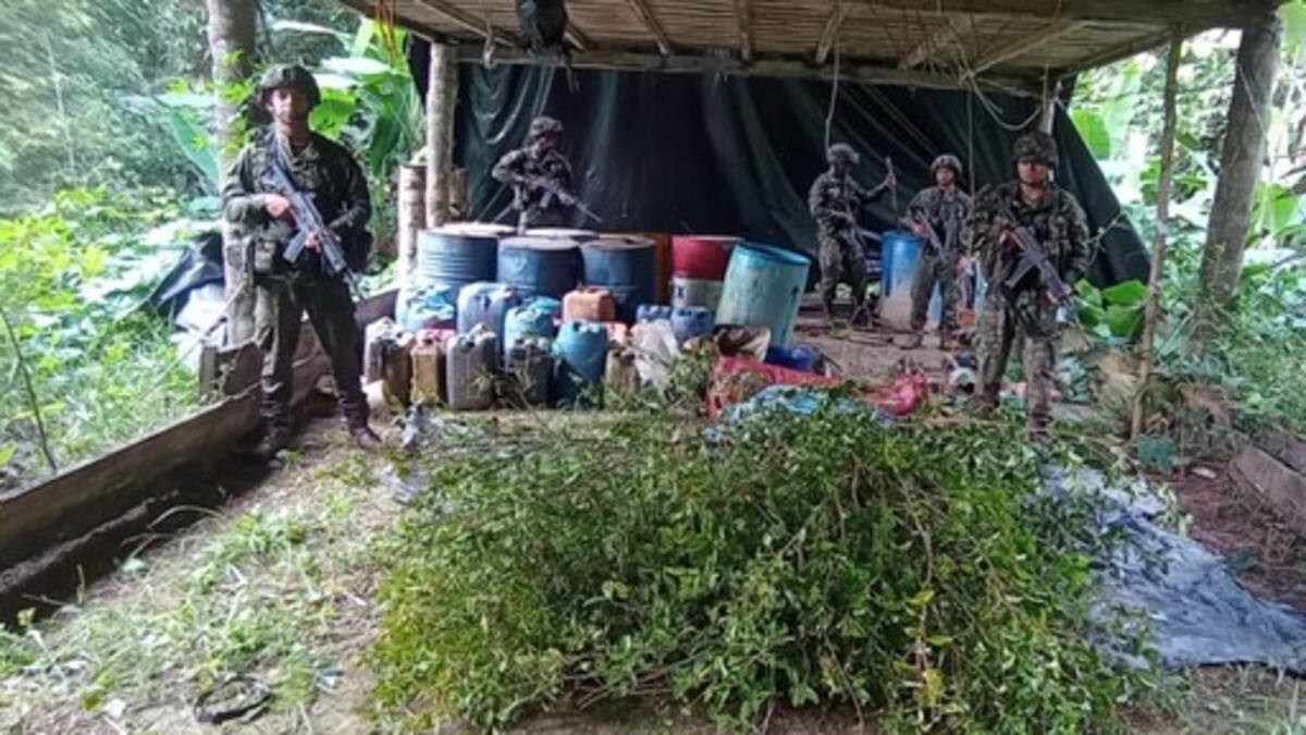 Armada destruyó siete laboratorios para procesamiento de pasta base de coca