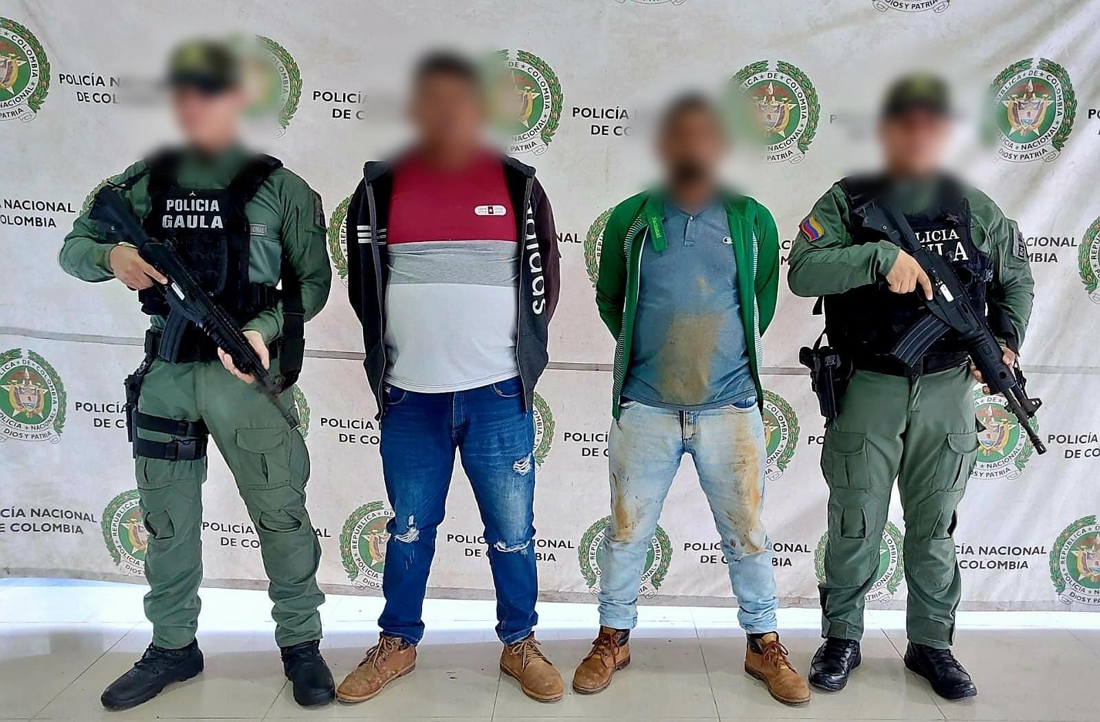 Capturados en Pueblo Nuevo, Córdoba. Foto: Policía.