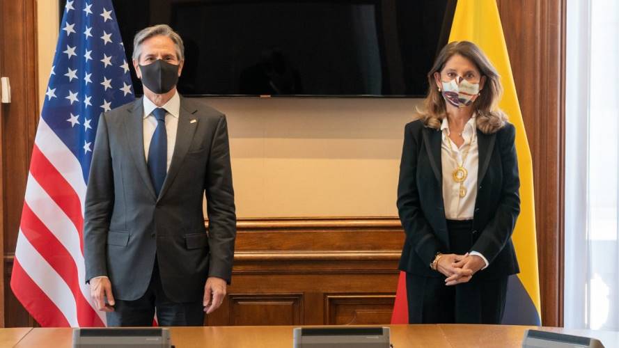 Antony Blinken y Marta Lucía Ramírez. Créditos: Colprensa