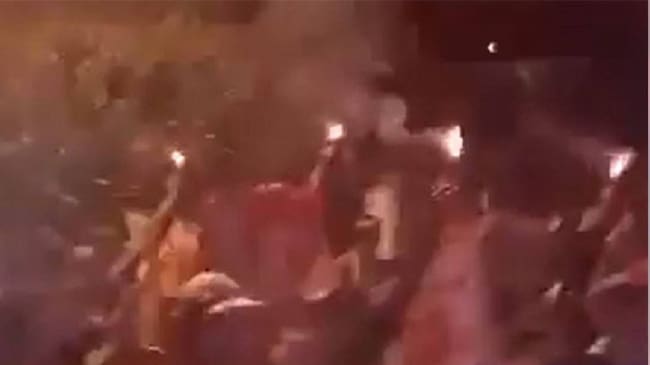 hinchas América. Foto: Tomada del video.