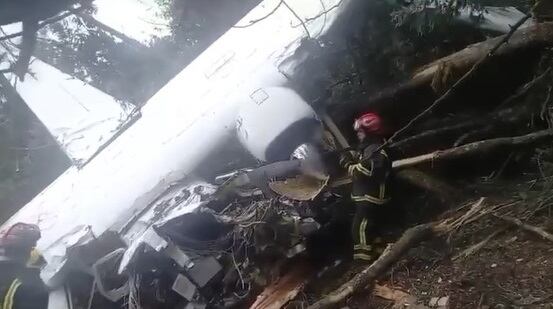 Accidente de avión en Chía, Cundinamarca. Foto: Captura de video