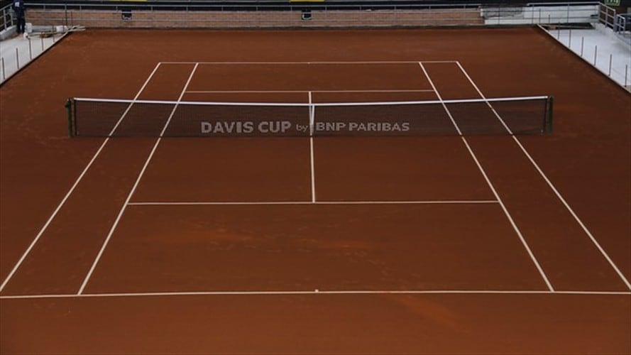 Así se construyó la cancha de tenis del Palacio de los Deportes para la Copa Davis. Foto: Colprensa