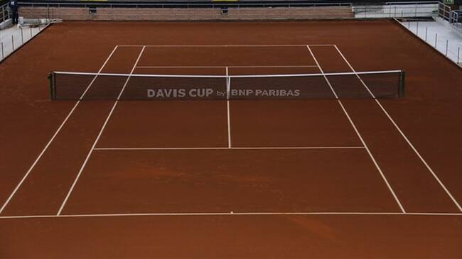 Así se construyó la cancha de tenis del Palacio de los Deportes para la Copa Davis. Foto: Colprensa