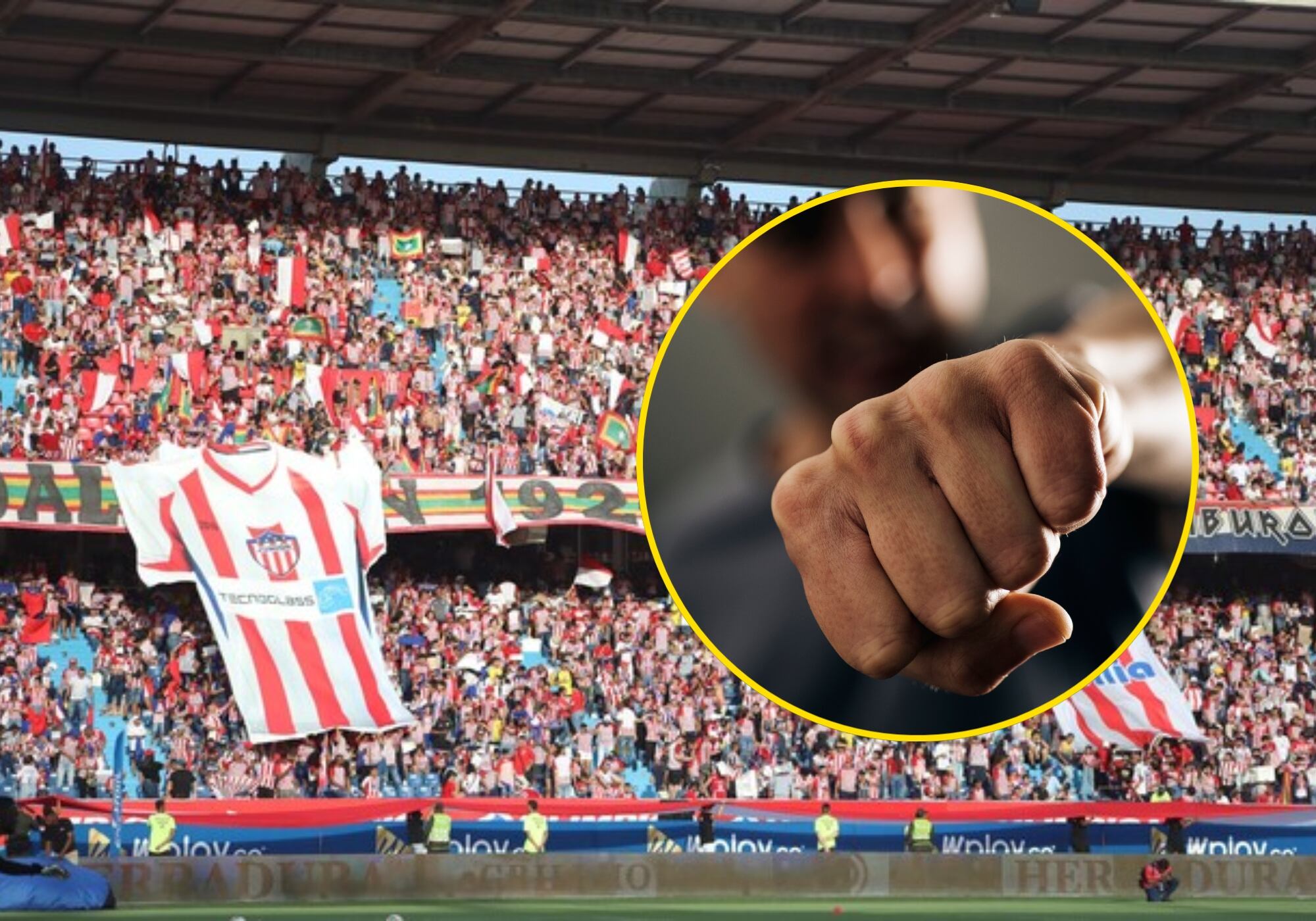 Hinchas del Junior de Barranquilla e imagen de referencia. Foto: Colprensa / Getty Images