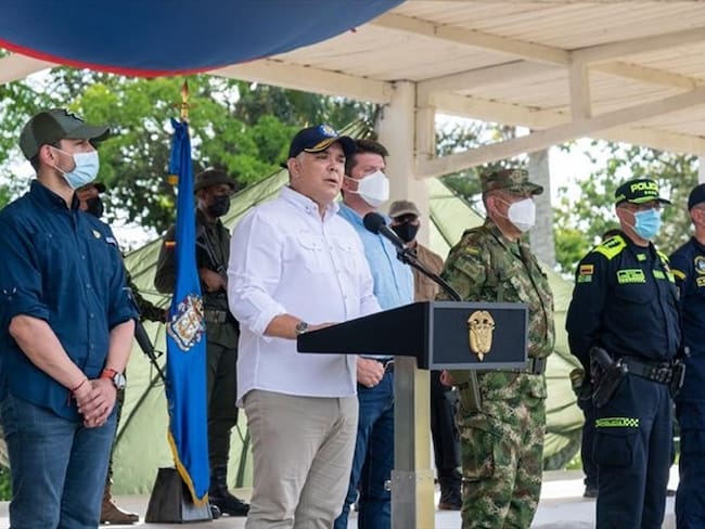 Presidente Iván Duque en la condecoración de tropas que capturaron a alias &#039;Otoniel&#039;. Foto: Presidencia