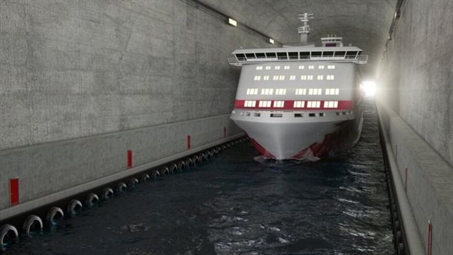 Así será el primer túnel para buques en el mundo que Noruega construirá bajo una montaña. Foto: BBC Mundo