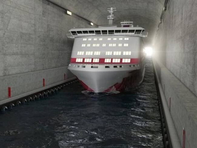 Así será el primer túnel para buques en el mundo que Noruega construirá bajo una montaña. Foto: BBC Mundo