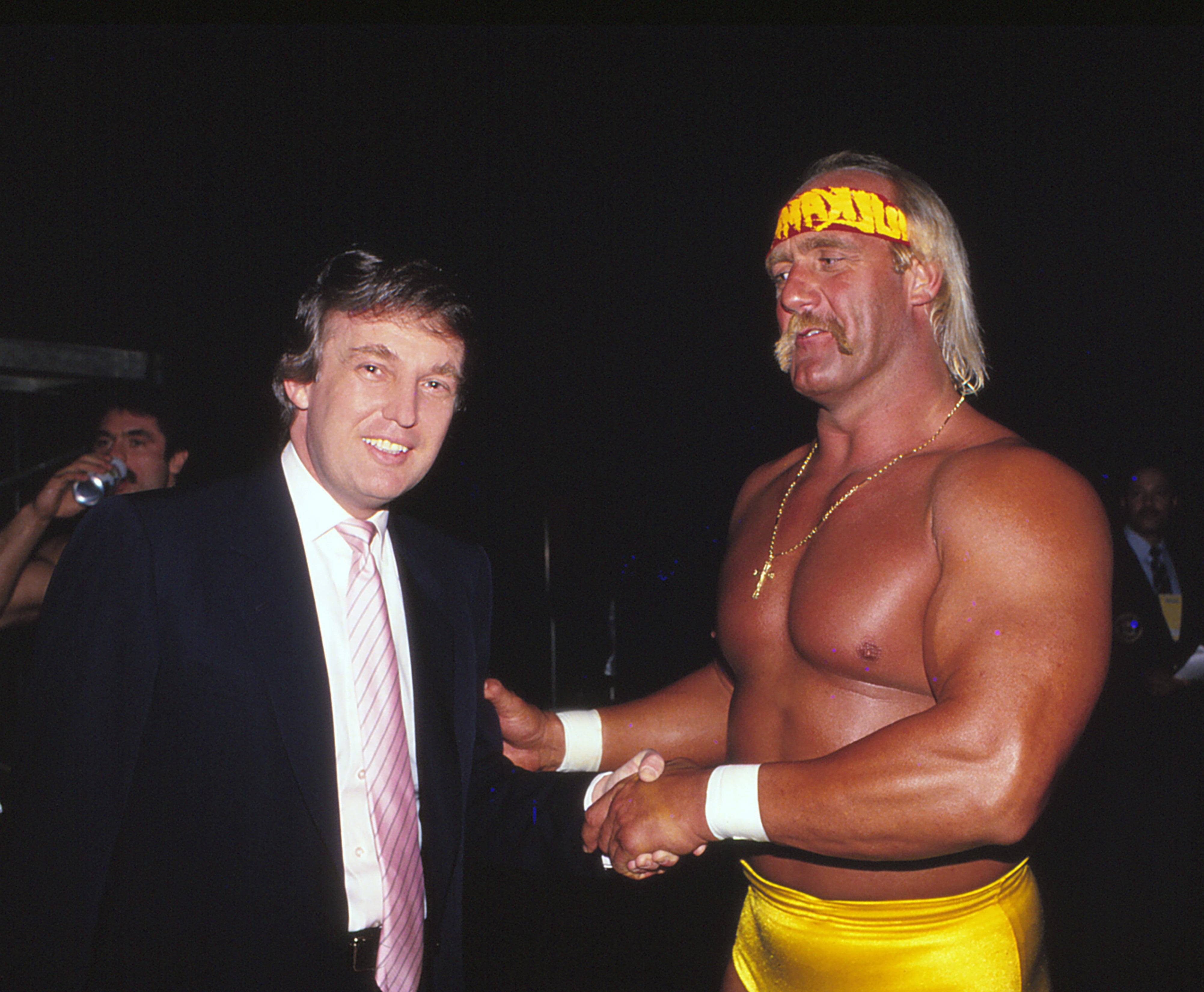 Donald Trump y Hulk Hogan en 1987. Foto: Jeffrey Asher/ Getty Images.