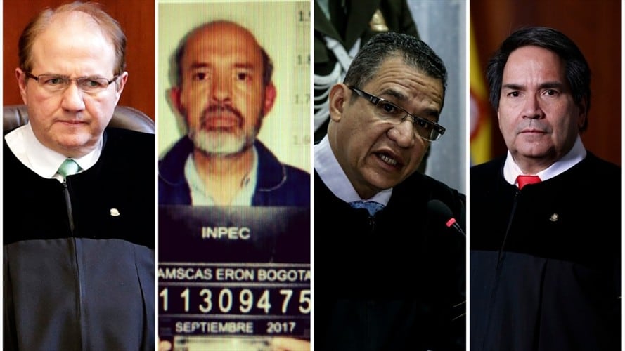 Exmagistrados Leonidas Bustos, Francisco Ricaurte, Gustavo Malo y Eyder Patiño. Foto: Colprensa