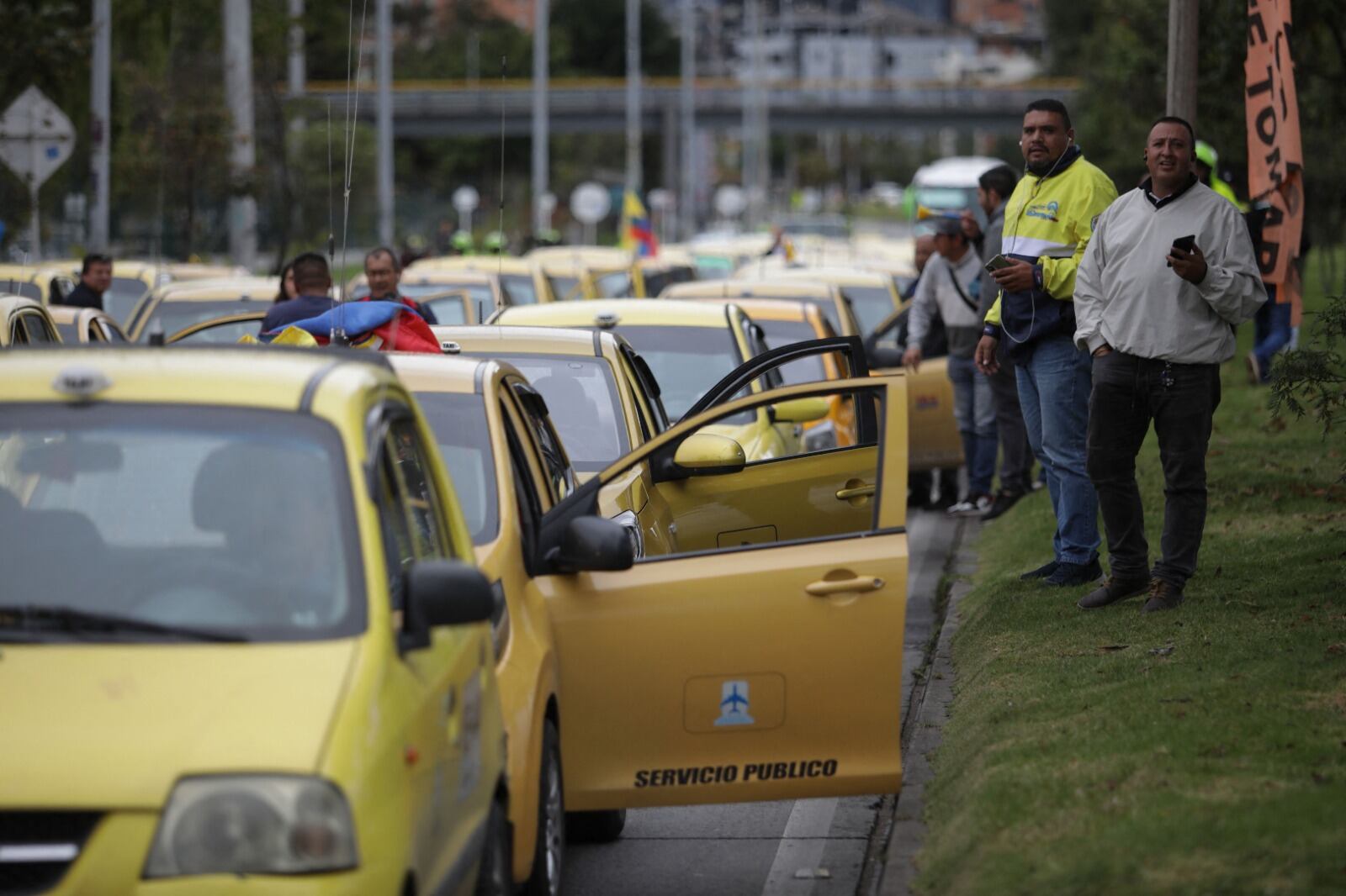 Paro de taxistas en Bogotá. Foto:  Getty Images.