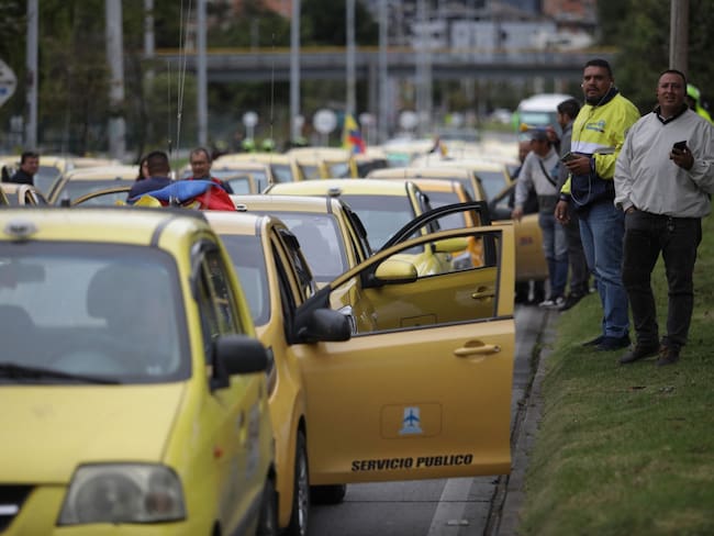 Paro de taxistas en Bogotá. Foto:  Getty Images.
