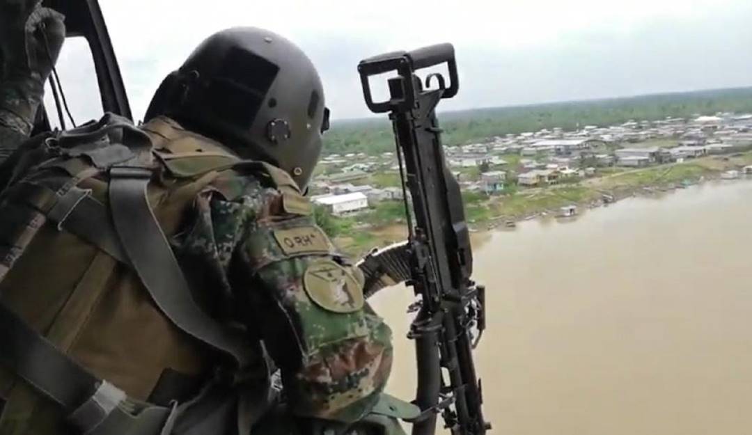 Despliegue de tropas en Medio San Juan. Cortesía: Fuerzas Militares.