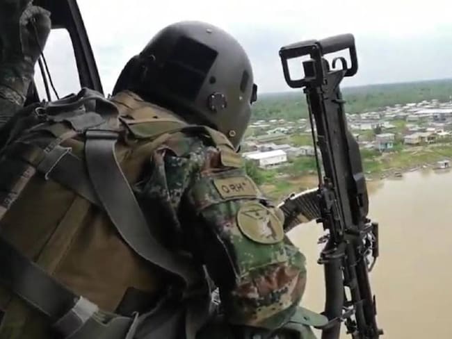 Despliegue de tropas en Medio San Juan. Cortesía: Fuerzas Militares.