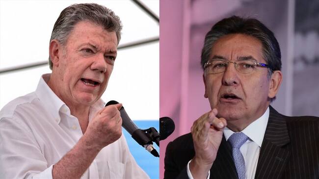 El expresidente Juan Manuel Santos le envió un mensaje al exfiscal Néstor Humberto Martínez mostrándole su sorpresa "por la cantidad de versiones que riñen con la realidad". Foto: Colprensa