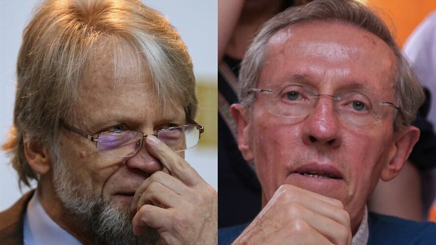 Antanas Mockus y Antonio Navarro, líderes del Partido Alianza Verde. Foto: Colprensa - Álvaro Tavera / Colprensa - Diego Pineda