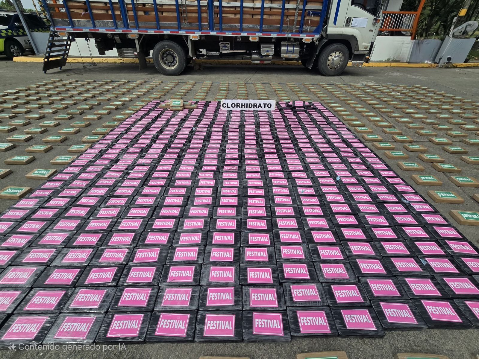 Cocaína incautada. Foto: Cortesía Policía.