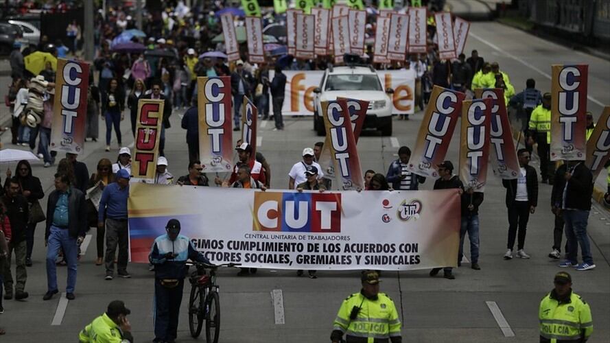 Centrales obreras y sociales. Foto: Colprensa