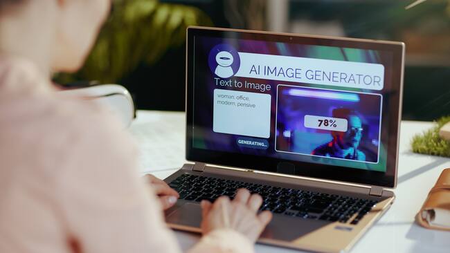 Persona usando una inteligencia artificial para crear imágenes / Foto: GettyImages