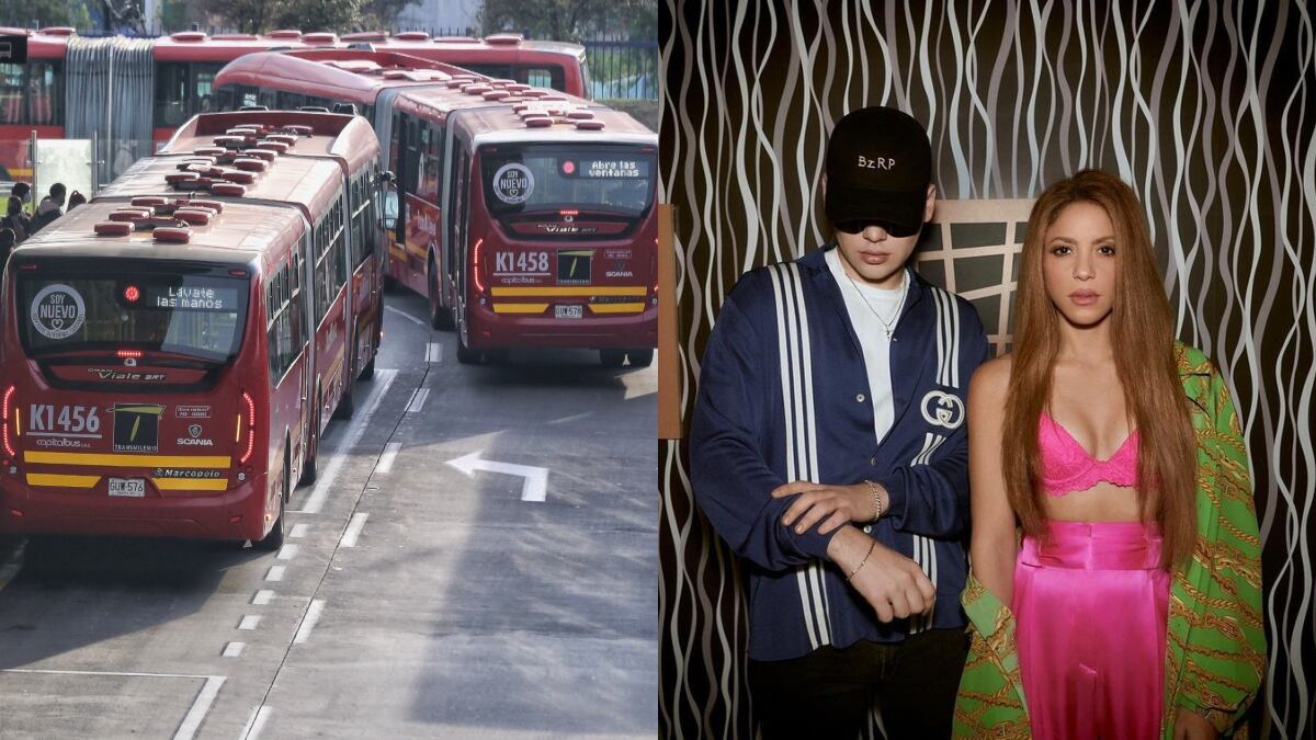 TransMilenio - imagen de referencia y Bizarrap con Shakira // Fotos: Colprensa y crédito Instagram @shakira